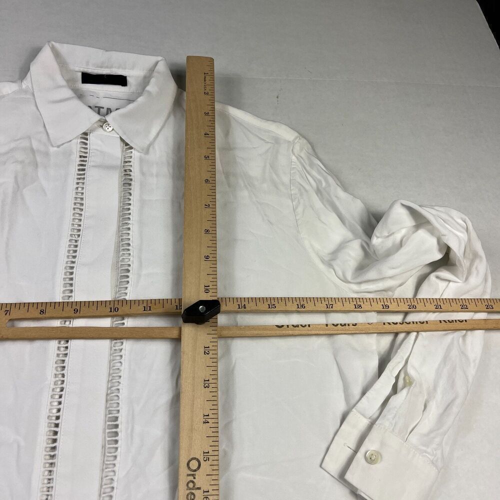 ATM Anthony Thomas Melillo Button Down Shirt White Long Sleeve Airy Top XS FLAW - Picture 7 of 11
